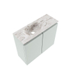 MONDIAZ TURE-DLUX Meuble toilette - 60cm - Greey - EDEN - vasque Glace - position gauche - sans trou de robinet SW1103281