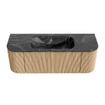 MONDIAZ KURVE-DLUX 130cm Meuble salle de bain avec module 25 G et D - couleur Oak - 1 tiroir - 2 portes - vasque BIG SMALL centre - sans trou de robinet - couleur Lava SW1138114