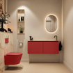 MONDIAZ TURE-DLUX Meuble de toilettes 120 cm Fire. EDEN lavabo Frappe position droite. Avec 1 trou de robinet. SW1102782