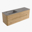 Mondiaz CIRO-DLUX Badkamermeubelset - 140x45x50cm - Solid surface wastafel Oza - 1 wasbak Links - zonder kraangaten - 4 lades - Oak SW1531148