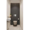 QeramiQ Dely Swirl Toiletset - inbouwreservoir Qeramiq Flush - 35mm zitting - metaal RVS bedieningsplaat - rechthoekige knoppen - beige SW1578340