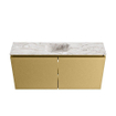 MONDIAZ TURE-DLUX Meuble toilette - 100cm - Oro - EDEN - vasque Glace - position centrale - sans trou de robinet SW1103426