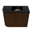Mondiaz JOYA 51.6cm meuble de salle de bains - arrondi gauche couleur Walnut - Vasque FAYE position Droite Sans trou de robinet couleur Urban. SW1421360