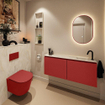 MONDIAZ TURE-DLUX 120cm toiletmeubel Fire. EDEN wastafel Ostra positie rechts. Met 1 kraangat. SW1104845