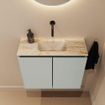 MONDIAZ TURE-DLUX Meuble toilette - 60cm - Greey - EDEN - vasque Frappe - position centrale - sans trou de robinet SW1102786