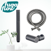 FugaFlow Eccelente Sobrado ensemble de douche à main comprenant une douchette à main, un support et un flexible de douche anti-torsion Gunmetal brossé PVD SW1124086