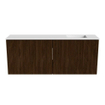 Mondiaz JOYA 100cm toiletmeubel - kleur Walnut - Wastafel FAYE positie Rechts 1 kraangat kleur Talc. SW1421258
