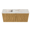 Mondiaz JOYA-DLUX 90cm toiletmeubel - kleur Oak - Wastafel FAYE positie Links 1 kraangat kleur Frappe. SW1421949