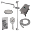 BRAUER Chrome Edition Regendoucheset inbouw - hoofddouche 20cm - gladde knop - inclusief inbouwdeel - handdouche rond 3 standen - glijstang - chroom SW538391