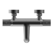 Wiesbaden Ribbd thermostatische badmengkraan hartafstand 15 cm gunmetal PVD SW736607