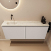 MONDIAZ TURE-DLUX Meuble toilette - 120cm - Linen - EDEN - vasque Ostra - position gauche - sans trou de robinet SW1104906