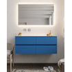 Mondiaz VICA ensemble de meuble de salle de bain - 120cm - meuble sous-vasque jeans - 4 tiroirs - lavabo moon gauche - sans trou de robinet - miroir LED - version XL 60cm de haut SW1098244