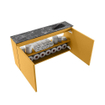 MONDIAZ TURE-DLUX Meuble de WC 100cm Ocre. Lavabo EDEN Lava position droite. Sans trou de robinet. SW1103881