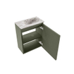 MONDIAZ TURE-DLUX Meuble toilette - 40cm - Army - EDEN - vasque Glace - position droite - sans trou de robinet SW1103183