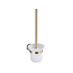 Fortifura Calvi Ensemble d'accessoires WC - porte-rouleau avec clapet - brosse WC - crochet porte-serviette - laiton brossé PVD (or) SW1390013