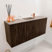 Mondiaz JOYA-DLUX 90cm meuble de salle de bains - couleur Walnut - Vasque FAYE position Milieu 1 trou de robinet couleur Saba. SW1424649