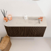 Mondiaz JOYA-DLUX 81.6cm toiletmeubel - ronding links kleur Walnut - Wastafel FAYE positie Rechts 1 kraangat kleur Opalo. SW1422581