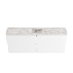 MONDIAZ TURE-DLUX Meuble toilette - 120cm - Talc - EDEN - vasque Glace - position centrale - sans trou de robinet SW1103106