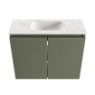 MONDIAZ TURE-DLUX Meuble toilette - 60cm - Army - EDEN - vasque Ostra - position centrale - 1 trou de robinet SW1104695