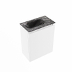 MONDIAZ TURE-DLUX Meuble de toilettes 40 cm Talc. EDEN vasque Lava position gauche. Sans trou de robinet. SW1103590