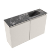 MONDIAZ TURE-DLUX Meuble toilette - 80cm - Linen - EDEN - vasque Lava - position droite - sans trou de robinet SW1103858
