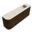 Mondiaz JOYA-DLUX 101.6cm toiletmeubel - ronding links kleur Walnut - Wastafel FAYE positie Rechts Zonder kraangat kleur Meli. SW1424443