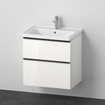 Duravit d-neo ensemble de meubles avec meuble avec 2 tiroirs à fermeture douce 65x20x48cm incluant un lavabo blanc haute brillance SW642220