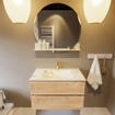 MONDIAZ VICA-DLUX Ensemble meuble de salle de bains - 80cm - meuble bas Washed oak - 2 tiroirs - lavabo encastré cloud au milieu - 1 trou de robinet - version haute 60cm - frape SW1088779