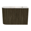 Mondiaz JOYA-DLUX Meuble de toilette 61,6cm - arrondi gauche couleur Shadow - Vasque FAYE position droite 1 trou de robinet couleur Frappe. SW1422721