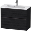 Duravit D-neo Meuble sous vasque 81x37.2x62.5cm 2 tiroirs Chêne noir mat SW641060