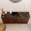 Mondiaz JOYA-DLUX 90cm toiletmeubel - kleur Ruby - Wastafel FAYE positie Midden 1 kraangat kleur Lava. SW1423617