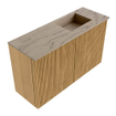 Mondiaz JOYA-DLUX 70cm toiletmeubel - kleur Oak - Wastafel FAYE positie Rechts Zonder kraangat kleur Arena. SW1423871