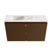 MONDIAZ TURE-DLUX Meuble toilette - 80cm - Rust - EDEN - vasque Frappe - position gauche - sans trou de robinet SW1102989