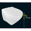 QeramiQ Cetus Confort WC suspendu - 52x36x43.5cm - sans bride - rehaussé de 6cm - abattant à fermeture douce et à démontage rapide - blanc brillant SW1237965