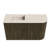 Mondiaz JOYA-DLUX Meuble de salle de bains 71,6cm - arrondi droit couleur Shadow - Vasque FAYE position Gauche 1 trou de robinet couleur Meli SW1424915