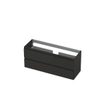 INK Wastafelonderkast - 120x40x52cm - 2 lades - greeploos - MDF lak - Antraciet mat SB1241031