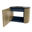 Mondiaz JOYA-DLUX Meuble de toilette 51,6cm - arrondi droit couleur Dusk - Vasque FAYE position Gauche Sans trou de robinet couleur Lava SW1423271