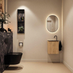 MONDIAZ TURE-DLUX Meuble toilette - 40cm - Washed Oak - EDEN - vasque Lava - position gauche - 1 trou de robinet SW1104086