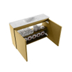 MONDIAZ TURE-DLUX Meuble toilette - 80cm - Oro - EDEN - vasque Opalo - position centrale - 1 trou de robinet SW1104440