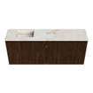 Mondiaz JOYA-DLUX 100cm toiletmeubel - kleur Walnut - Wastafel FAYE positie Links Zonder kraangat kleur Frappe. SW1422328