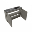 MONDIAZ TURE-DLUX Meuble de toilettes 80 cm Smoke. Lavabo EDEN Lava position droite. Avec 1 trou de robinet. SW1104068