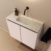 MONDIAZ TURE-DLUX meuble de toilettes 60 cm Rosee. Lavabo EDEN Ostra position milieu. Sans trou de robinet. SW1105020