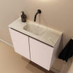 MONDIAZ TURE-DLUX Meuble toilette - 60cm - Rosee - EDEN - vasque Ostra - position centrale - sans trou de robinet SW1105020