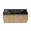 MONDIAZ KURVE-DLUX 100cm Meuble salle de bain - couleur Oak - 1 tiroir - vasque BIG MEDIUM centre - sans trou de robinet - couleur Lava SW1138143