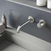 Hotbath Cobber Partie apparente - pour robinet de lavabo - bec 18 cm - Nickel brossé SW1117778
