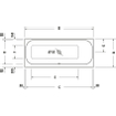 Duravit HappyD 2 baignoire encastrée synthétique acrylique rectangulaire avec appuie-dos droit 170x70x46cm sans pieds blanc SW54603