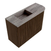Mondiaz JOYA-DLUX Meuble de toilette 61,6 cm - arrondi droit couleur Noyer - Vasque FAYE position Gauche Sans trou de robinet couleur Oza SW1424601
