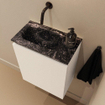 MONDIAZ TURE-DLUX Meuble de toilettes 40 cm Talc. EDEN vasque Lava position gauche. Sans trou de robinet. SW1103590