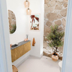 Mondiaz JOYA-DLUX 100cm toiletmeubel - kleur Oak - Wastafel FAYE positie Links 1 kraangat kleur Sombra. SW1424266