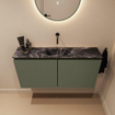 MONDIAZ TURE-DLUX Meuble toilette - 100cm - Army - EDEN - vasque Lava - position centrale - sans trou de robinet SW1103662